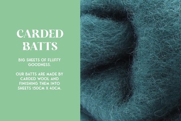 Carded Batts of fibre to needle felt